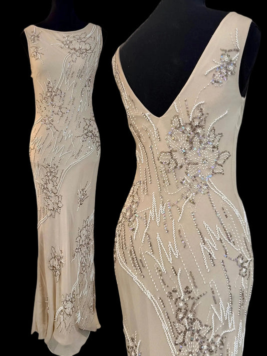 champagne silk gown